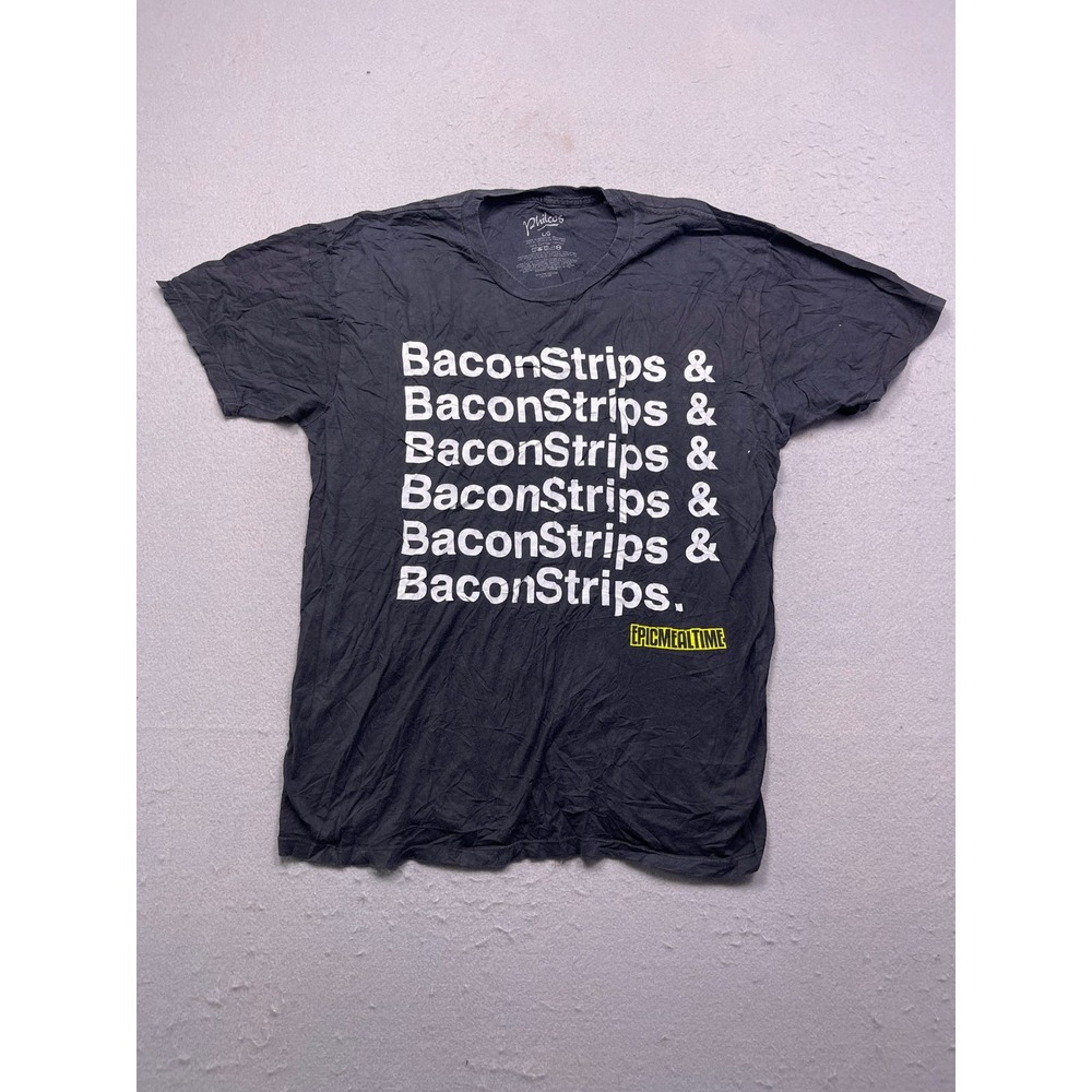 Philcos Epic Meal Time T Shirt 100% Cotton Black Large Mens
